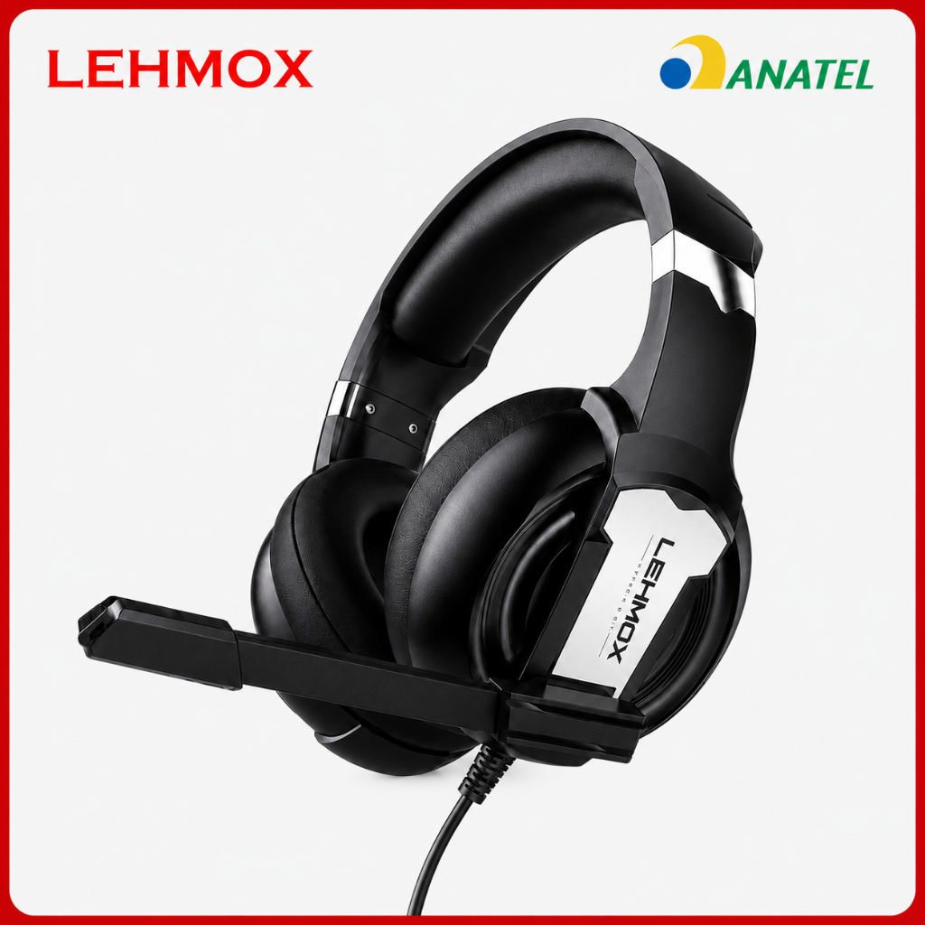 Fone de Ouvido Gamer P2 3,5mm Drive 50mm com Microfone Lehmox Hyper GT