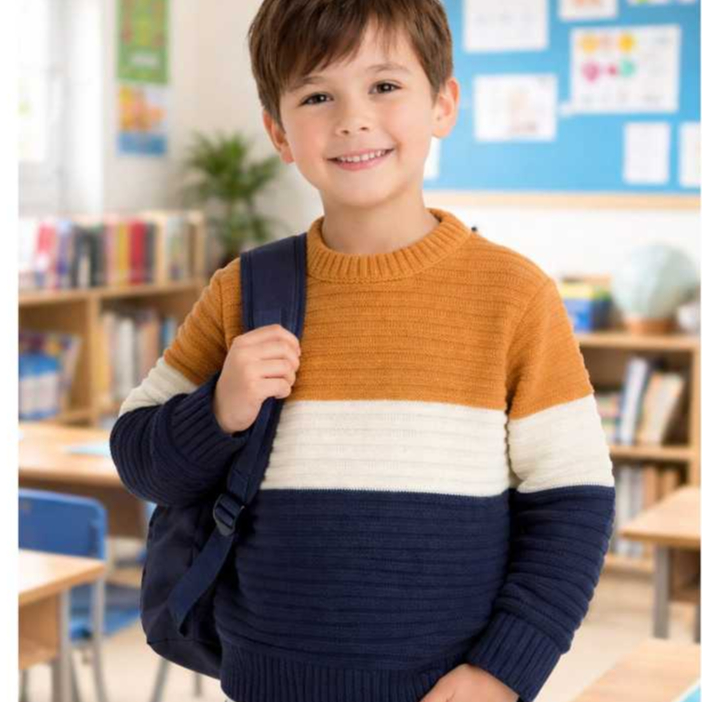 Suéter Nervura Tricot - Masculino Infantil 02 ao 14
