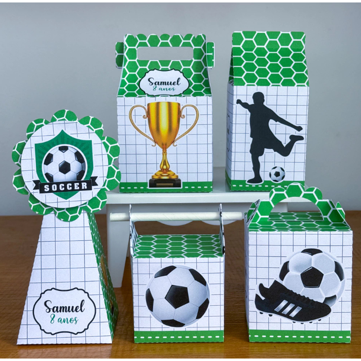 Kit Lembrancinhas Futebol Soccer, Caixinhas Personalizadas, Aniversario,Time de Futebol, Pegue Monte