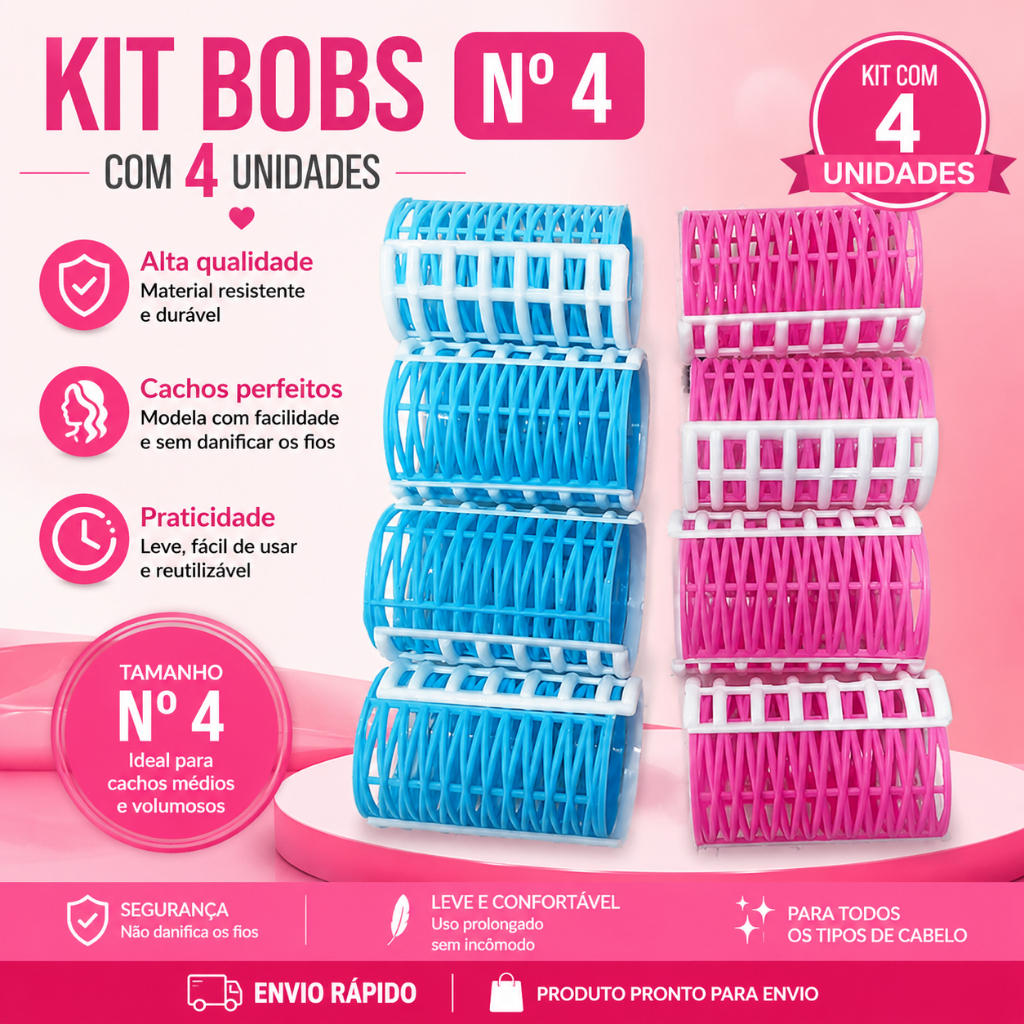 Bobs  Com Capa Modeladora de Cachos  Numero 4 formador de cachos