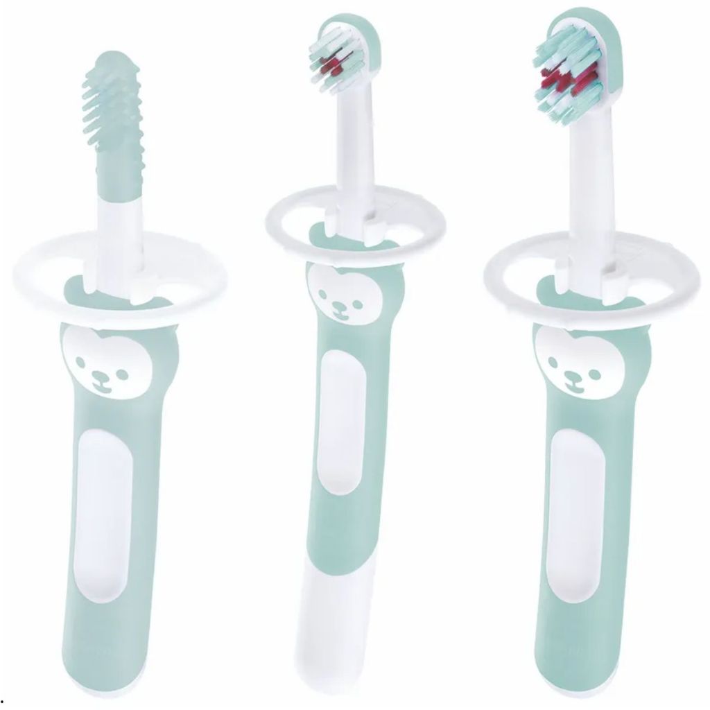 Kit 3 escovas de dente Bebe MAM Brush Massagem e Treinamento