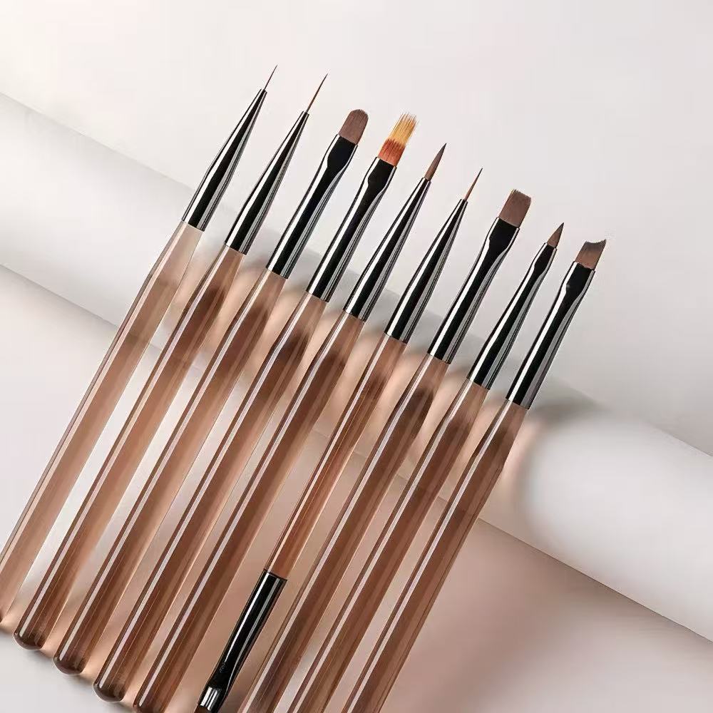 Conjunto de Pincéis para Arte de Unhas - 9 Peças
