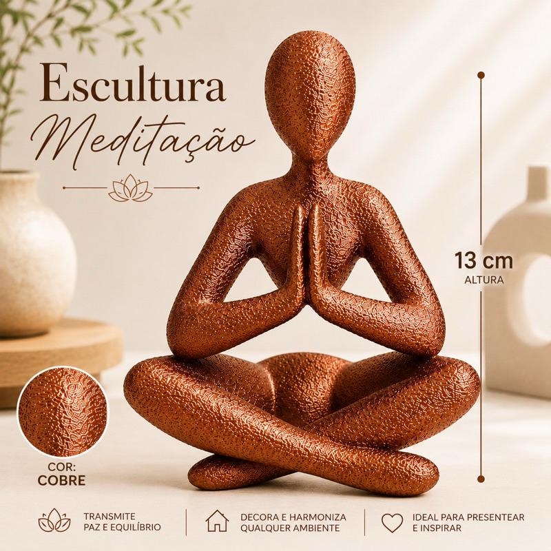 Imagem Estátua Decorativa Meditacão | Yoga Moderna | Escultura Zen Sala Luxo