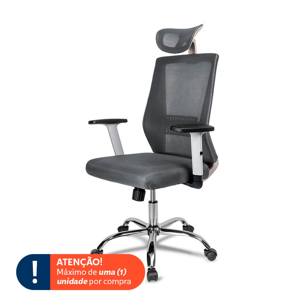 Cadeira Office Zinnia Aspen L, Cinza, ZNO-APSL-GRAY