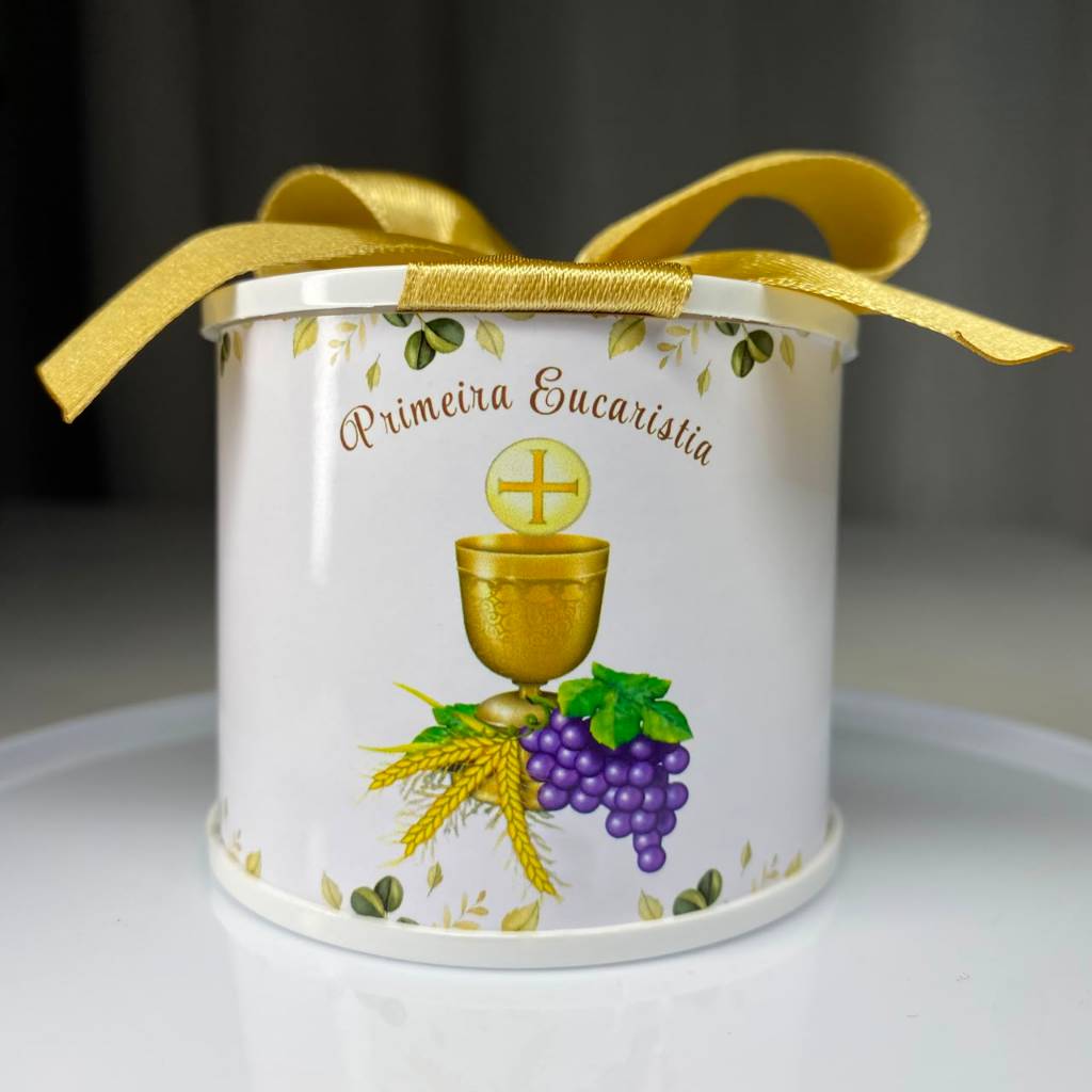 KIT TUBOLATAS PERSONALIZADAS PRIMEIRA EUCARISTIA 5X6CM - LEMBRANCINHA