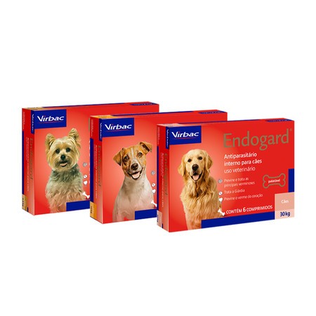 Endogard Antiparasitário Virbac para Cães com dois comprimidos TODOS OS TAMANHOS (escolha dentro do anúncio)
