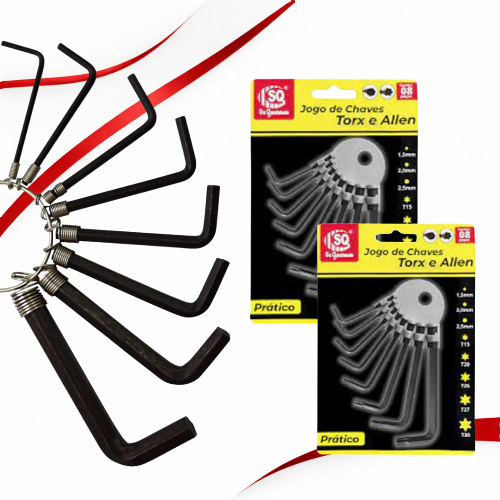 2 Chave Torx/Allen Ferramentas Ideal Para Concertos Reparos Reforçada Resistente MontagemT5 a T30