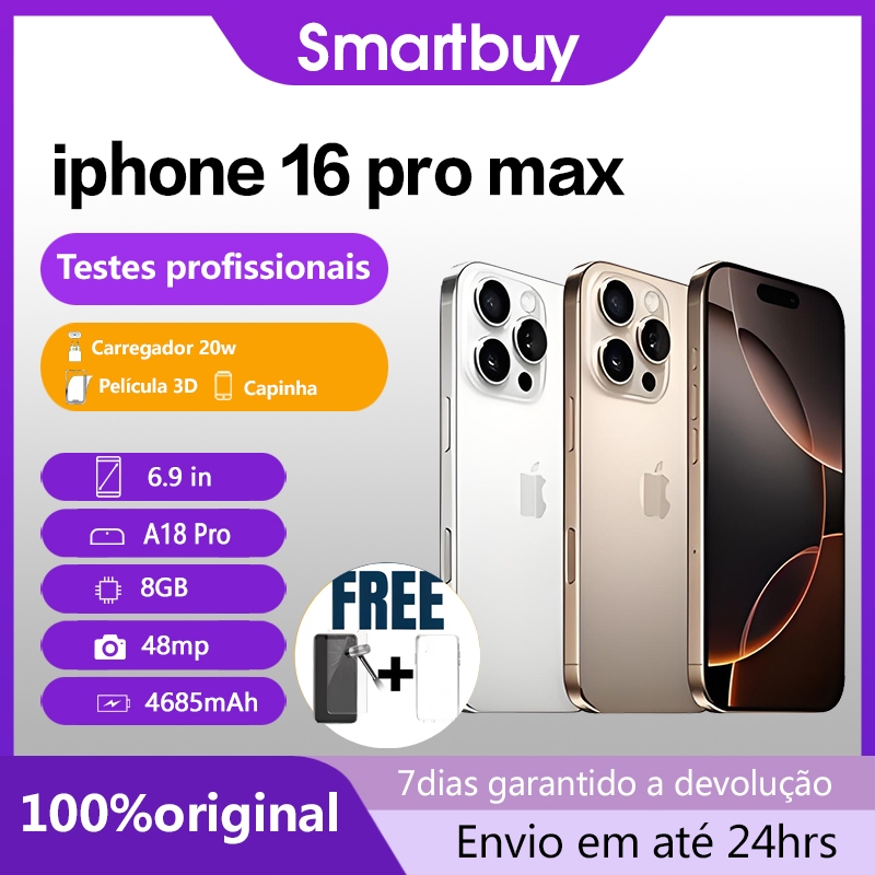 Celular iPhone 16 Pro Max 256GB 5G Dual eSIM 100%Original Bateria 90-100%  Desbl