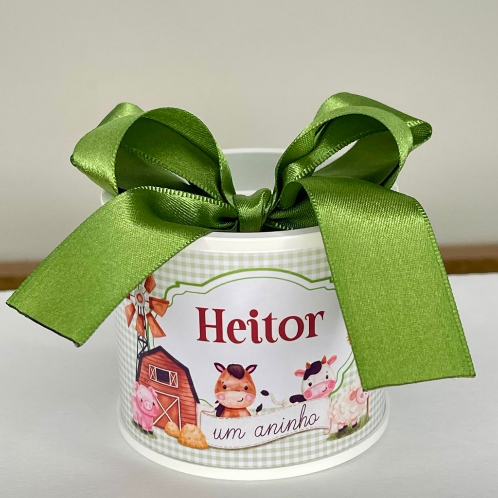 Kit Mini Tubolata Tema Fazendinha personalizadas I Lembrancinha | aniversário | 5x6 Tampa de Plástico branca