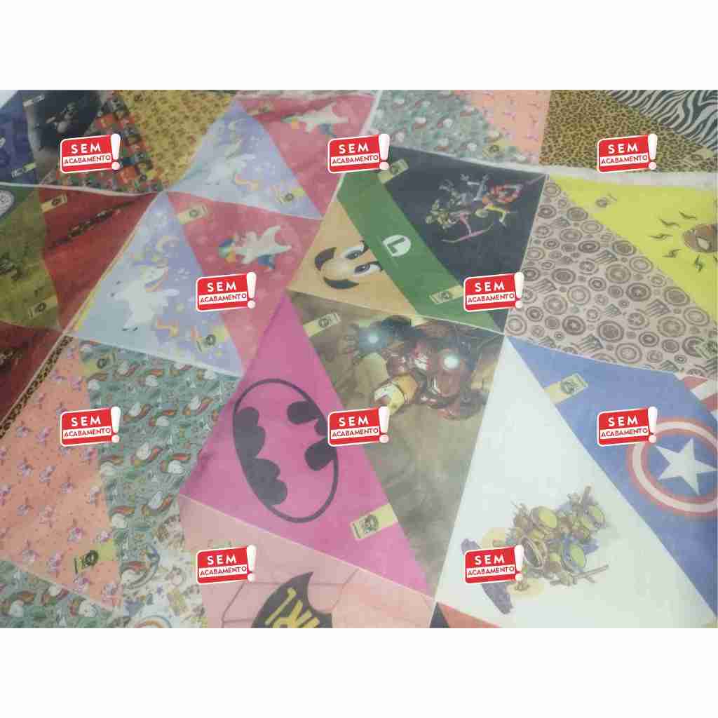 50 Bandanas Tamanho M Sem Acabamento Estampas Variadas Pet Shop
