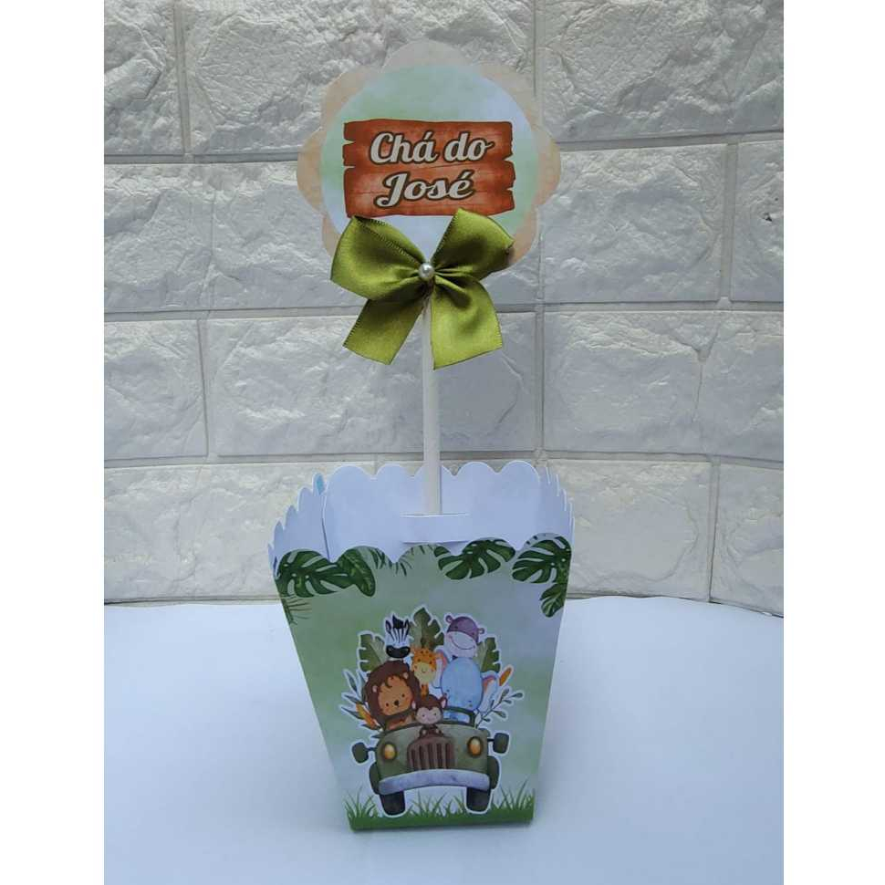Centro de Mesa Cachepot do Safari Baby Menino personalizadas | Lembrancinhas |Festa infantil |Aniversario | Caixinhas