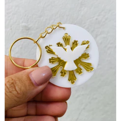 Kit com Chaveiros Divino Espírito Santo - igreja - Crisma -Batismo - Eucaristia