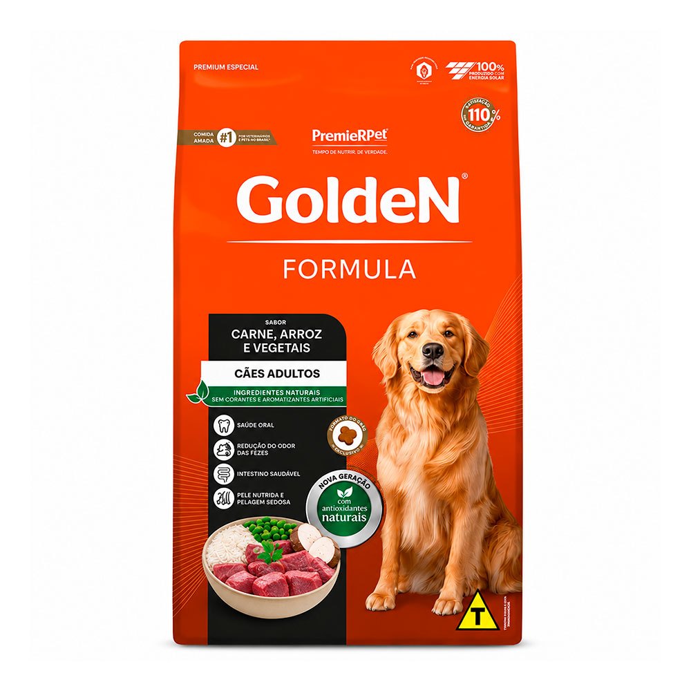 Ração Golden Fórmula Cães Adultos Carne e Arroz 15kg