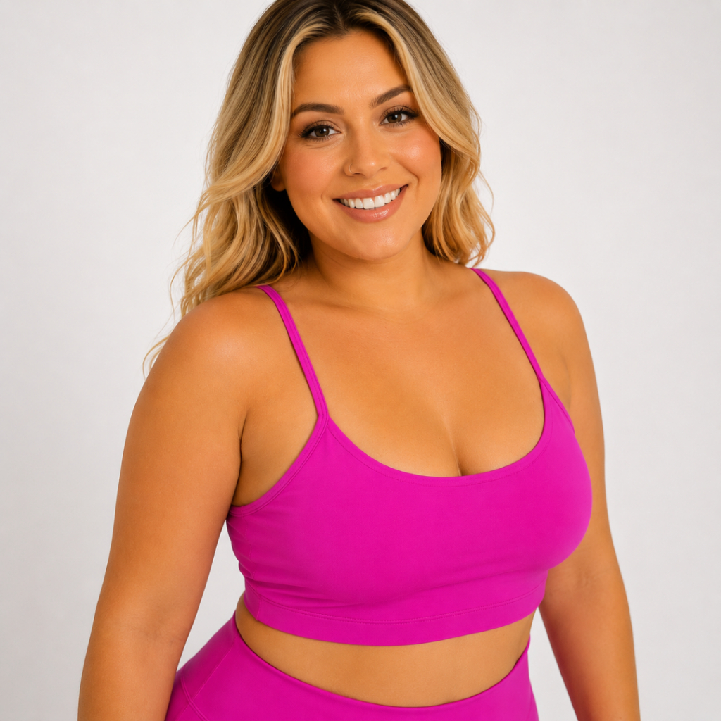 Top Cropped Alcinha Plus Size Reforçado Uv 50+ Frente Dupla de Poliamida