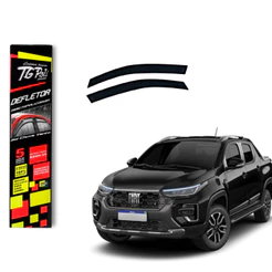 Calha de Chuva Fiat Strada 2020 a 2027 Caine Dupla 4P TG Poli Defletor Portas Protetor Janelas Fumê