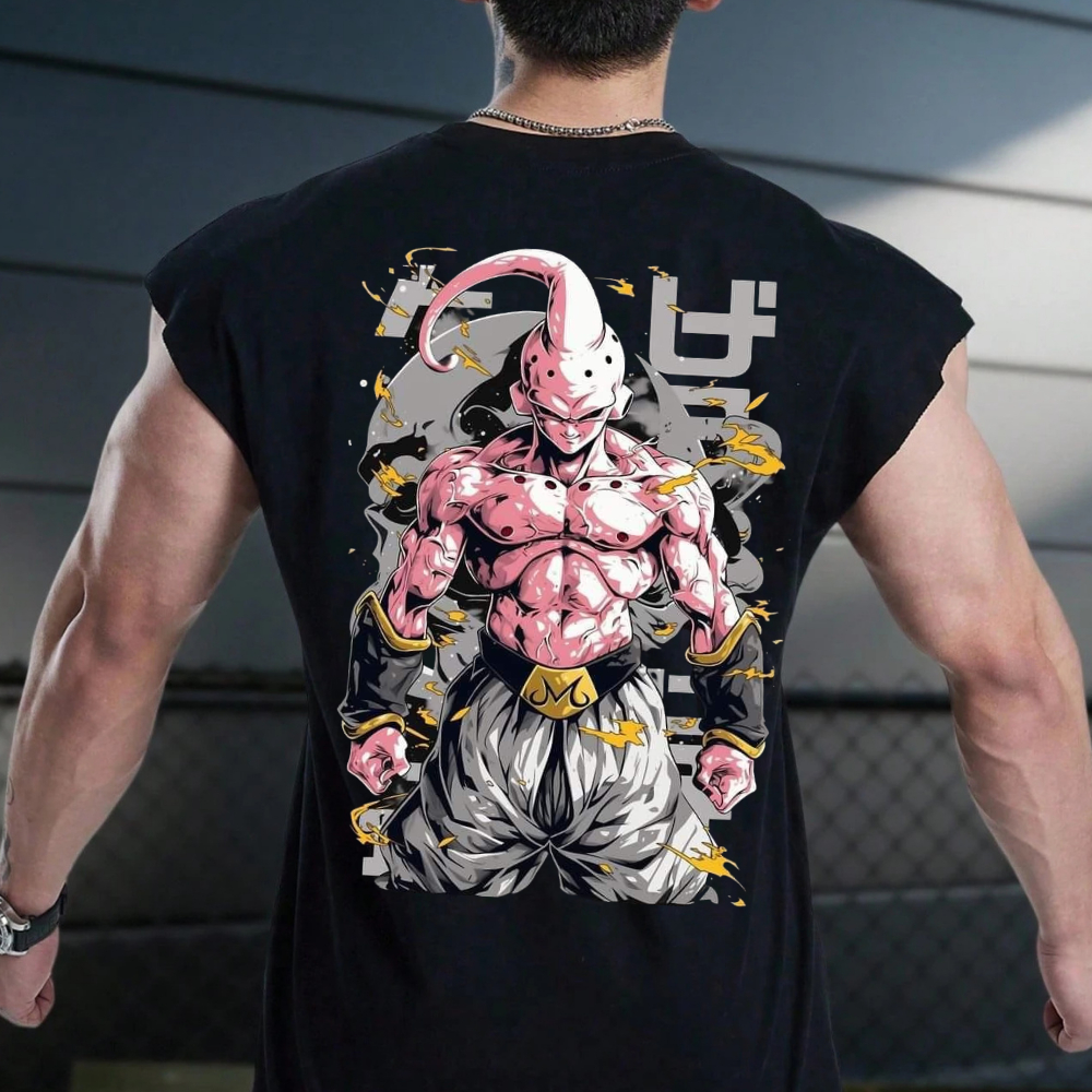 Camiseta Regata Oversized Confortavel Estampada Anime Personagem Musculação Para Treino Academia Envio Imediato