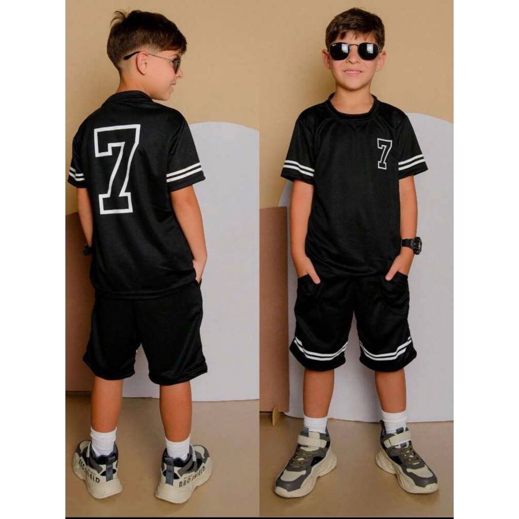 Conjunto Infantil Dry-fit menino 2 a 12 anos Juvenil e criança lançamento Top