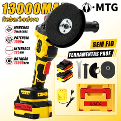 Esmerilhadeira/Lixadeira Profissional 2 Baterias 21V + Maleta Bivolt