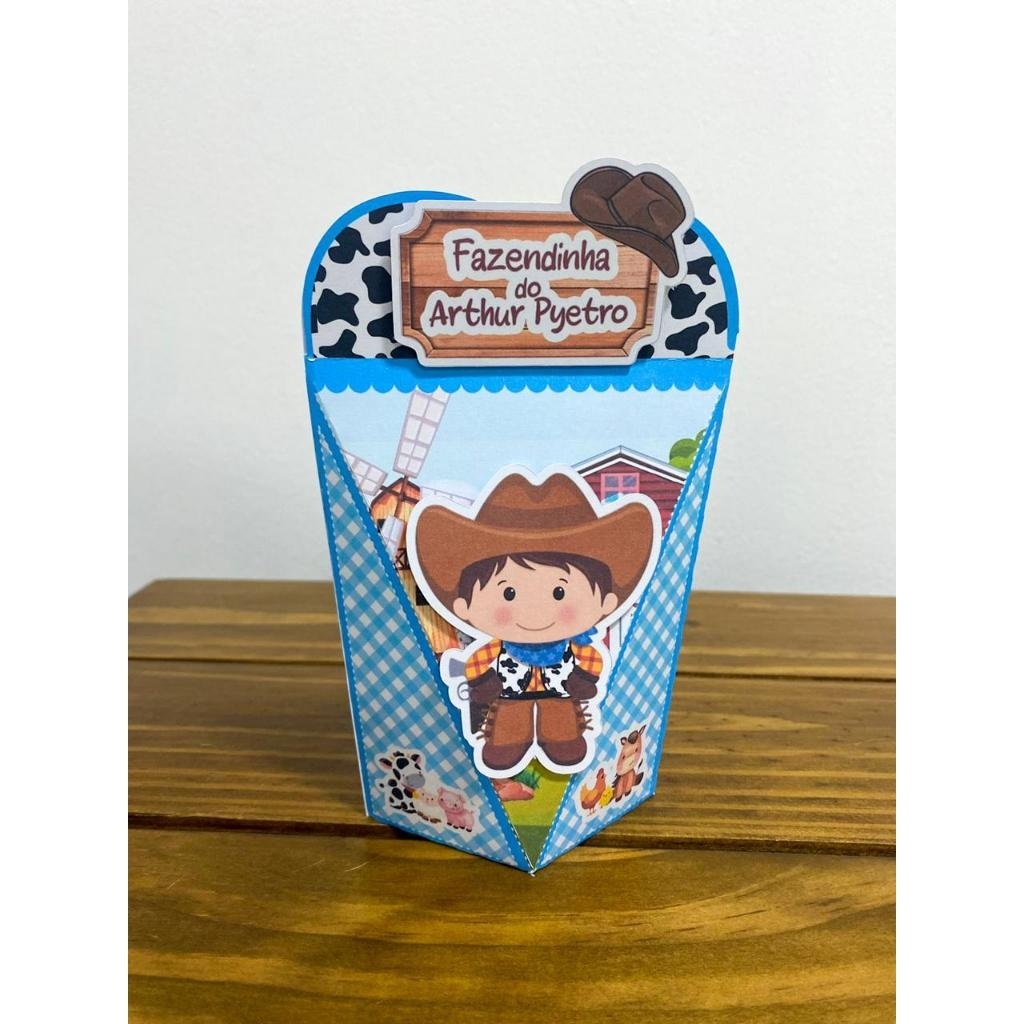 Caixa Coração FAZENDINHA AZUL – lembrancinhas personalizadas - caixinhas personalizadas – vários temas