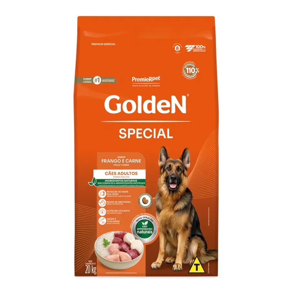 Ração Golden Special Cães Adultos Frango e Carne 20kg