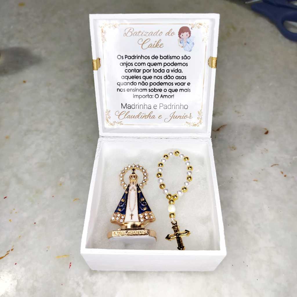 Caixinha MDF personalizada Para Padrinhos de Batizado Para convite ou lembrancinha