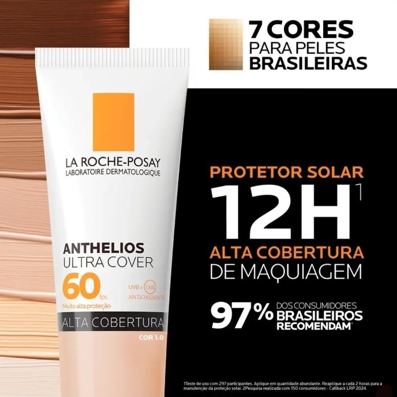 Protetor Solar Facial com Cor FPS 60, Anthelios Ultra Cover La Roche-Posay, 30g 2028