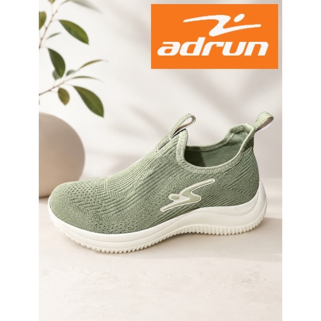 Tênis Esportivo ADRUN FIT Feminino Calce Fácil Verde/Alga Quartz/Branco - Caminhada Corrida Academia Fitness Ginástica
