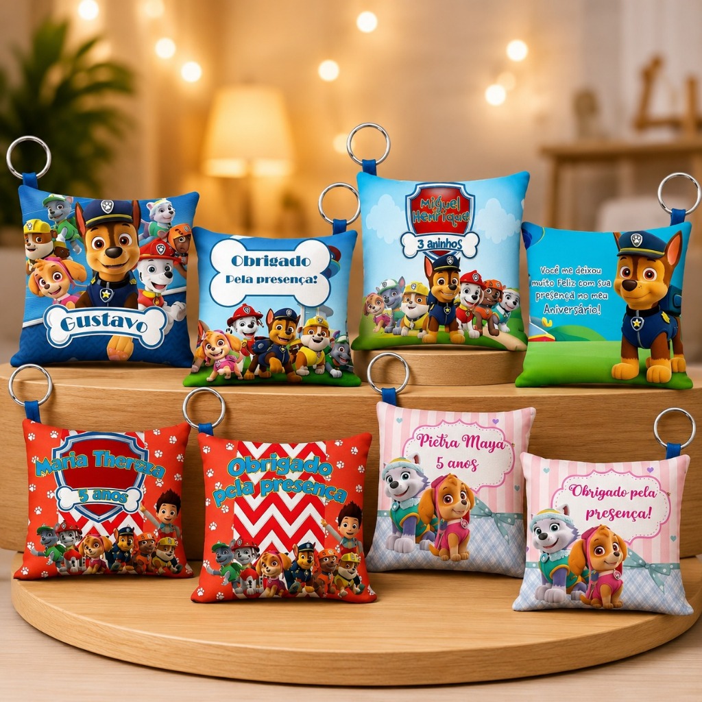 Kit 10 a 60 Almochaveiros Patrulha Canina Lembrancinha Personalizada Festa de Aniversário