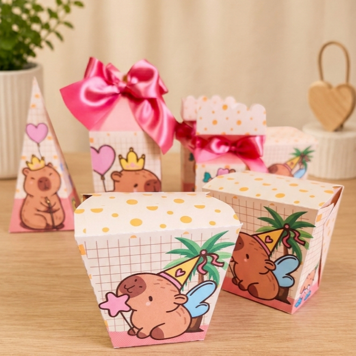 Caixa Sushi Capivara Fofa kit Lembrancinha Personalizada Aniversário Infantil