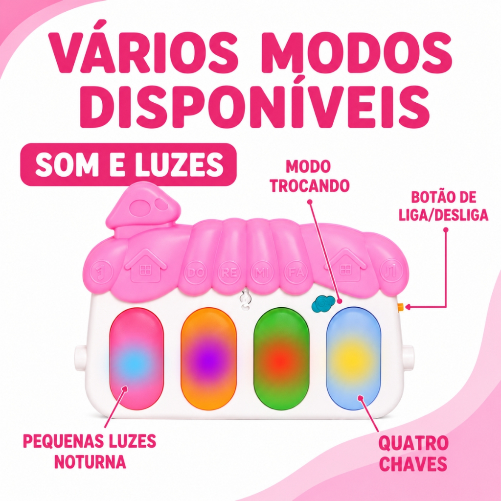 Tapete de Atividades Sereia Com Piano Musical  - Castela