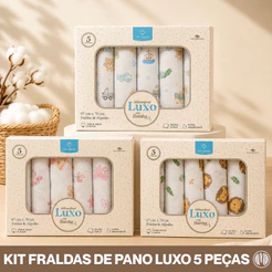 Fralda de Pano Bebê Luxo Bainha 100% Algodão Incomfral Caixa 5 Unidades