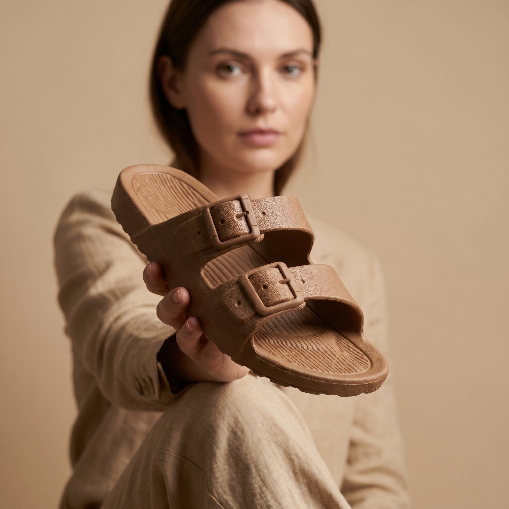 Chinelo Feminino Nuvem Sandália Slide Confortável Macia Birken Fivela Casual