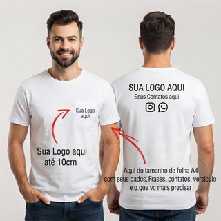 Camiseta Branca Personalizada Estampa Exclusiva Profissional Blusa Uniforme Trabalho Serviços Malha