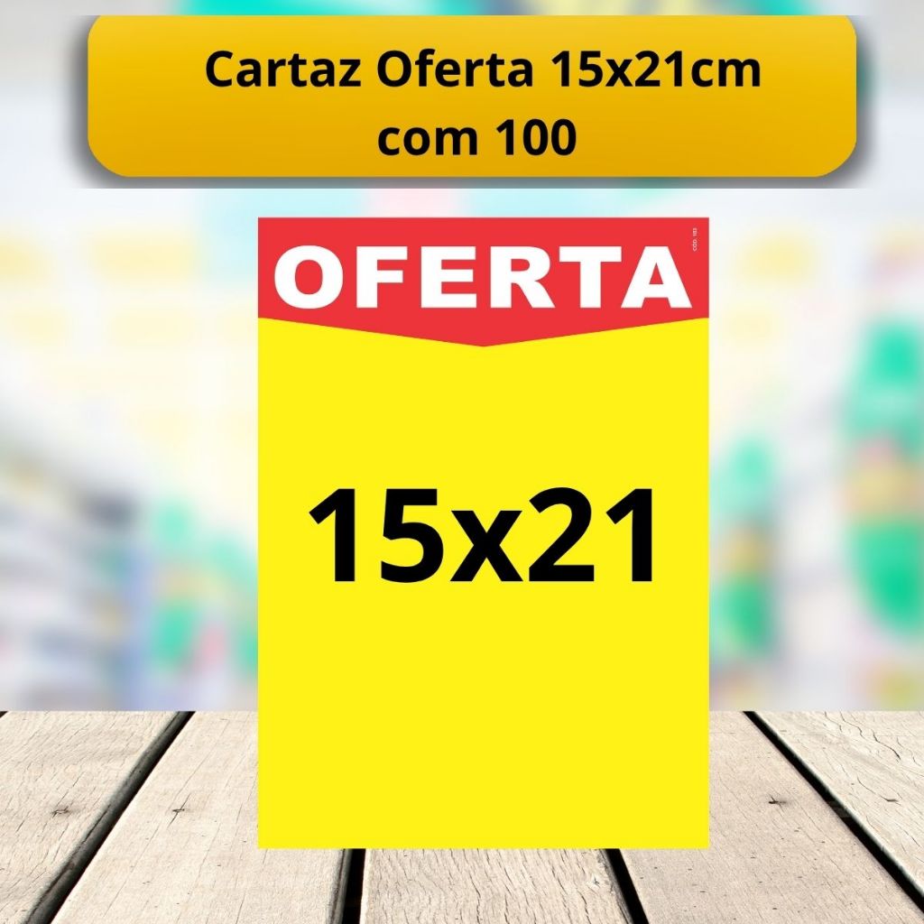 100 Cartaz Oferta SULFITE Supermercado A5 15x20cm