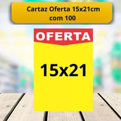 100 Cartaz Oferta SULFITE Supermercado A5 15x20cm