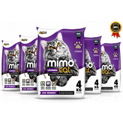 KIT 5 Areias de Gato Sanitária Higiênica 20KG Natural Super Absorvente Ecologica Biodegradável Anti-Odor Mimocat Lavanda
