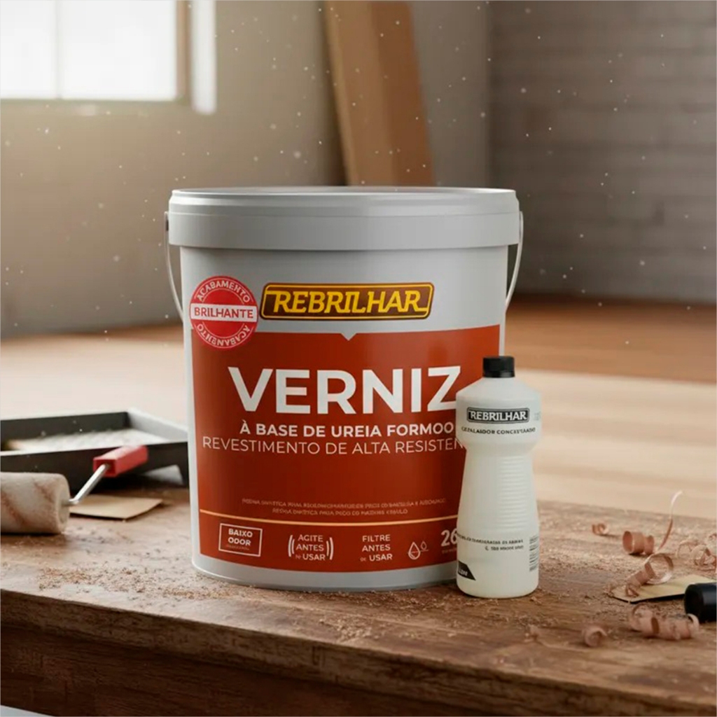 Verniz Rebrilhar Alto Tráfego Acetinado 10kg Sinteco Madeira