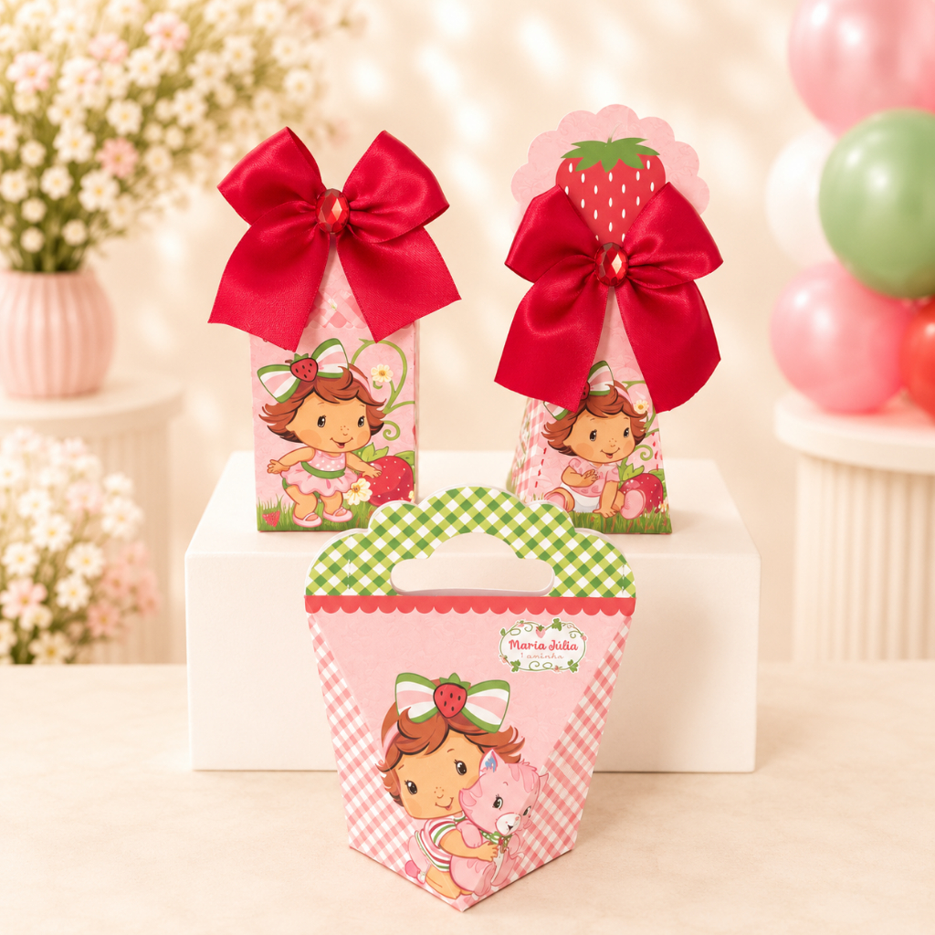 Kit Festa Personalizado Moranguinho Baby | Caixinhas | Lembrancinhas Aniversário Infantil