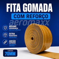Rolo de Fita Gomada Reforçada 70mm – 160m / 1Kg para Embalagens e Ecommerce