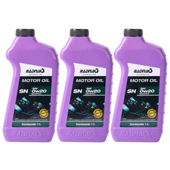 Kit 3L Óleo De Motor 0W20 API SN Sintético Radnaq 1 Litro