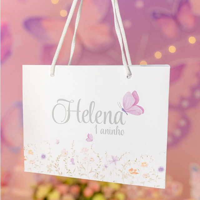 Sacolinhas Personalizadas Para Lembrancinha, JARDIM DAS BORBOLETAS- Aniversário, Comemoração, Festinha