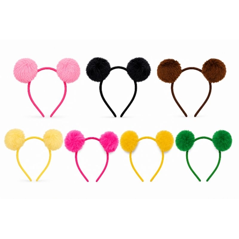 Tiara Arco De Cabelo Infantil Pompom Colorido Menina Luxo Várias Cores