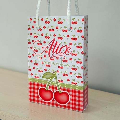 Sacolinha Personalizada Cerejinha | Festa Infantil Lembrancinha