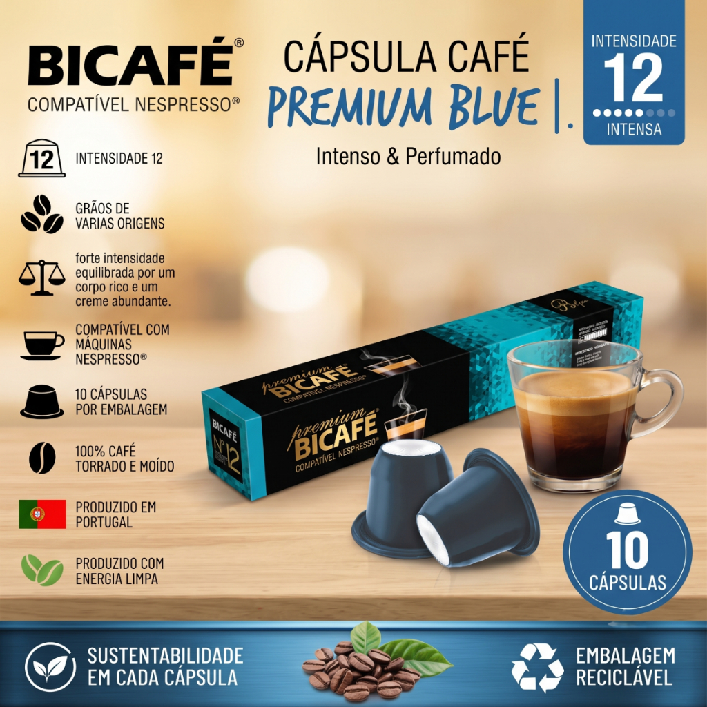 Cápsula Importada Café Premium Blue 10 Cápsulas Importadas Bicafé Compatível Nespresso Intensidade 12 · foto 2