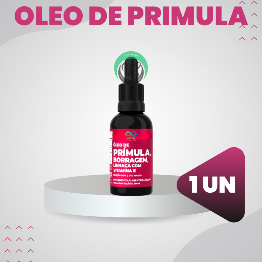 Super Oferta Oleo de Primula Barragem e Linhaca com Vitamina E Original 30ML