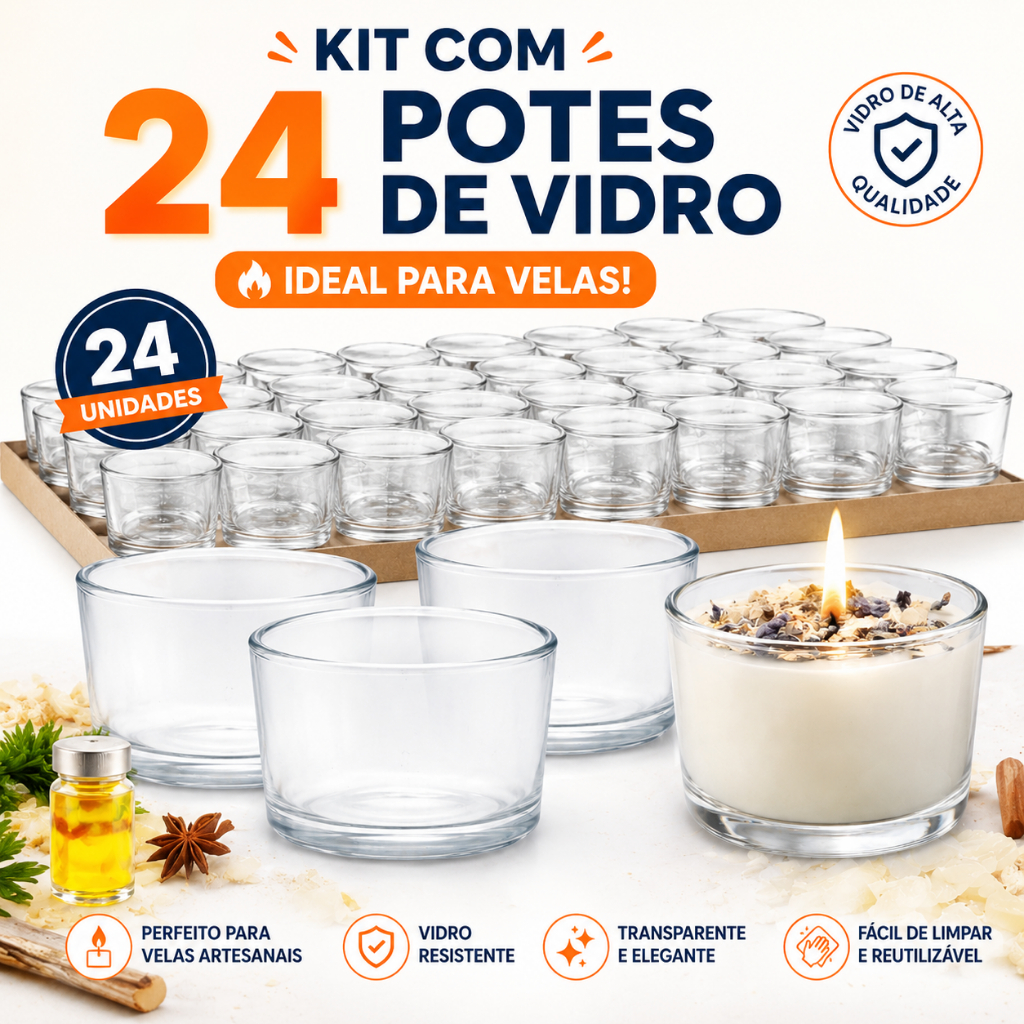 Copo de Vidro 156ml Kit 24 Unidades Whisky para Velas