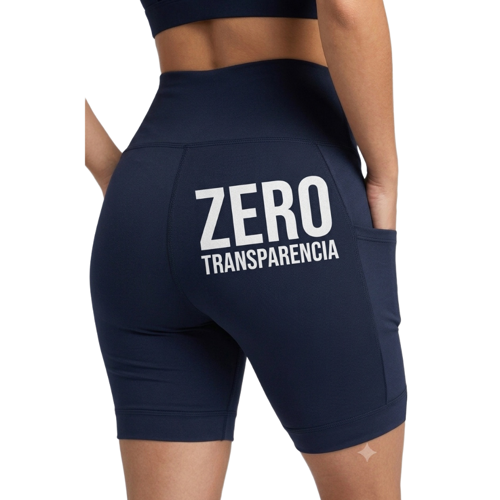 Bermuda Feminina Fitness Academia Suplex Poliamida com Bolso Cintura Alta zero transparencia