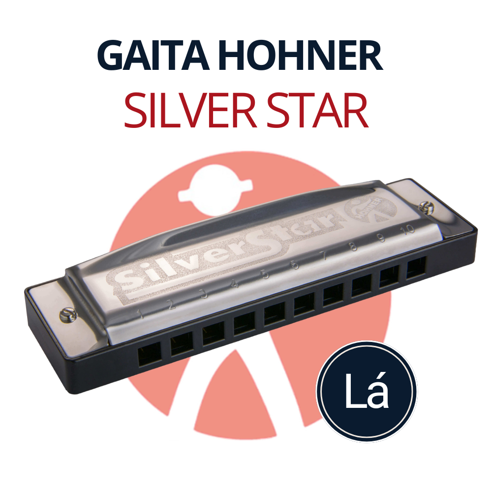 Gaita Harmónica Silver Star em A (Lá) Diatônica Gaita de Boca Profissional Gaita Hohner