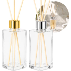 Kit 20 Frascos Difusor Retangular Vidro Luxo 250 Ml + Varetas