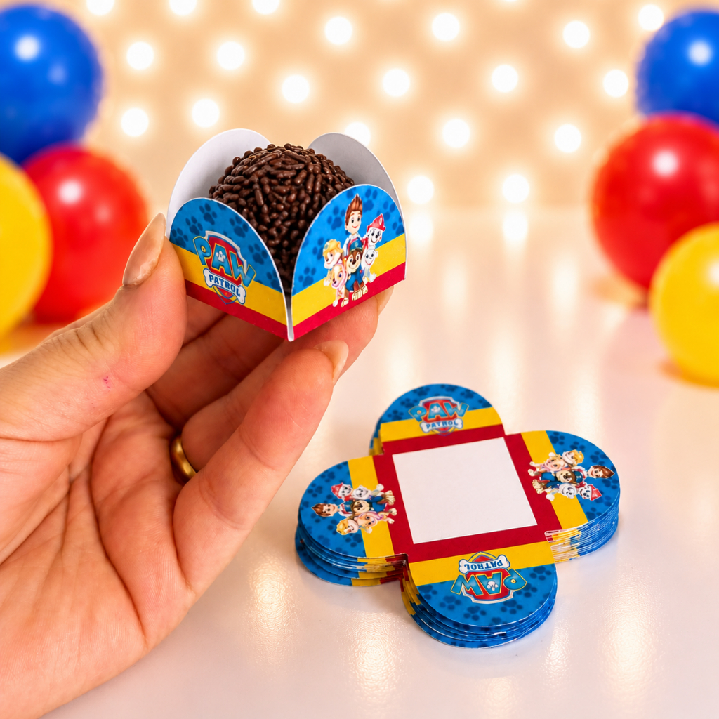 Forminha de Aniversário Patrulha Canina Festa Infantil Doces Docinhos Confeitaria Menimo